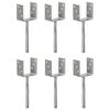 vidaXL Piquets de cl&ocirc;ture 6 pcs Argent&eacute; 10x6x30 cm Acier galvanis&eacute;