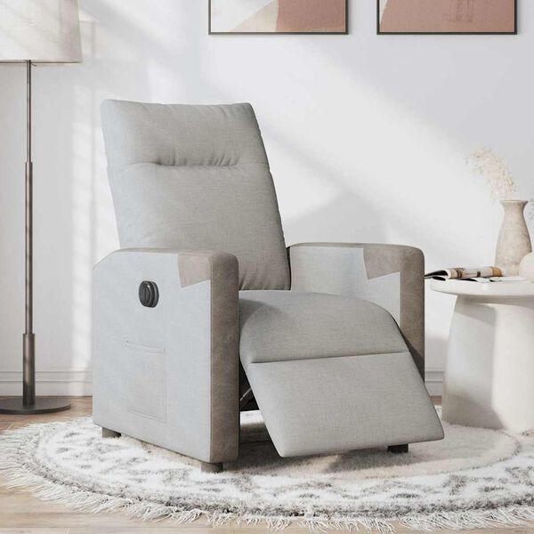 vidaXL Fauteuil inclinable &eacute;lectrique gris nuage tissu