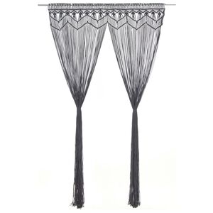 vidaXL Rideau en macram&eacute; Anthracite 140x240 cm Coton