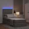 vidaXL Lit avec rangement et LED avec LED Taupe 90 x 190 cm Polyester