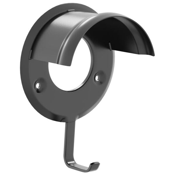 vidaXL Porte-brides 3 pcs mural noir fer