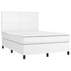 vidaXL Sommier &agrave; lattes de lit avec matelas et LED Blanc 140x190 cm