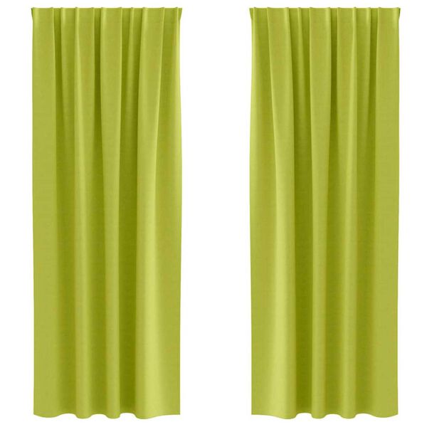 vidaXL Rideaux occultants avec anneaux 2 pcs Vert 225 x 140 cm