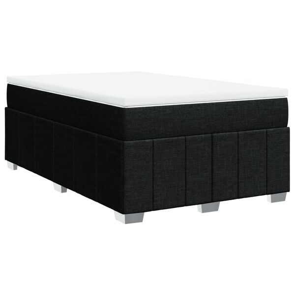 vidaXL Sommier &agrave; lattes de lit avec matelas Noir 120x200 cm Tissu