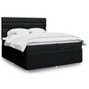 vidaXL Sommier &agrave; lattes de lit avec matelas Noir 200x200 cm Tissu
