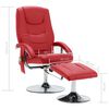 vidaXL Fauteuil de massage avec repose-pieds rouge similicuir