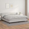 vidaXL Sommier &agrave; lattes de lit avec matelas Blanc 200x200cm Similicuir