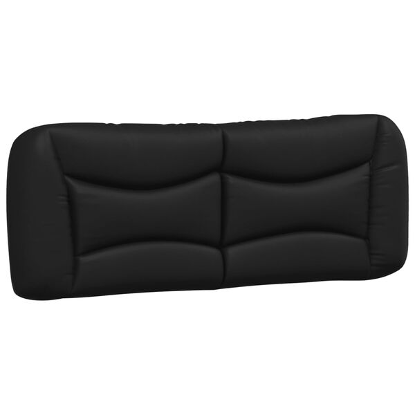 vidaXL Coussin de t&ecirc;te de lit Hvar noir 140 cm similicuir