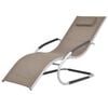 vidaXL Chaise longue avec oreiller Aluminium et textil&egrave;ne Taupe