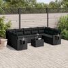 vidaXL Salon de jardin 10 pcs avec coussins noir r&eacute;sine tress&eacute;e