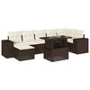 vidaXL Salon de jardin 8 pcs avec coussins marron r&eacute;sine tress&eacute;e