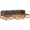 vidaXL Ensemble de canap&eacute;s de jardin 7 pi&egrave;ces avec coussins, bois d'acacia et corde,