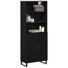 vidaXL Haut Armoire Ch&ecirc;ne noir 69,5 x 34 x 180 cm Bois d'ing&eacute;nierie