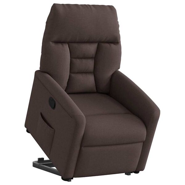 vidaXL Fauteuil inclinable marron fonc&eacute; tissu