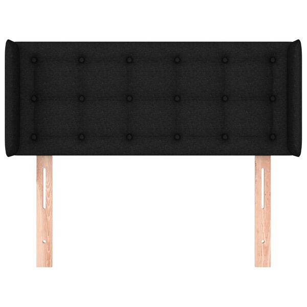 vidaXL T&ecirc;te de lit avec oreilles Noir 93x16x78/88 cm Tissu