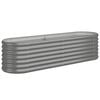 vidaXL Lit sur&eacute;lev&eacute; de jardin Acier galvanis&eacute; 152x40x36 cm gris