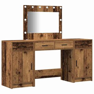 vidaXL Table de Toilette 3 pc Marron 78,5 x 41 x 135 cm