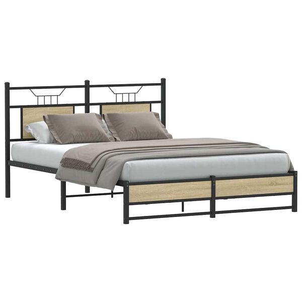 vidaXL Cadre de lit sans matelas ch&ecirc;ne sonoma 140x200 cm