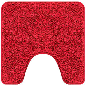 vidaXL Tapis de bain antid&eacute;rapant avec d&eacute;coupe pour toilette Rouge PP