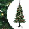 vidaXL Arbre de No&euml;l artificiel d'angle Vert 150 cm PVC et m&eacute;tal
