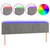 vidaXL T&ecirc;te de lit &agrave; LED Gris clair 200x5x78/88 cm Velours
