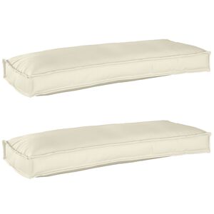 vidaXL Set de coussins de palette 2 pcs Crème 100 x 40 x 8 cm