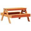 vidaXL Table de pique-nique pour enfants cire marron bois massif pin