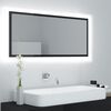 vidaXL Miroir LED salle de bain Noir brillant 100x8,5x37 cm Acrylique