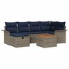 vidaXL Ensemble de canap&eacute; de jardin 7 pc Gris Poly rotin