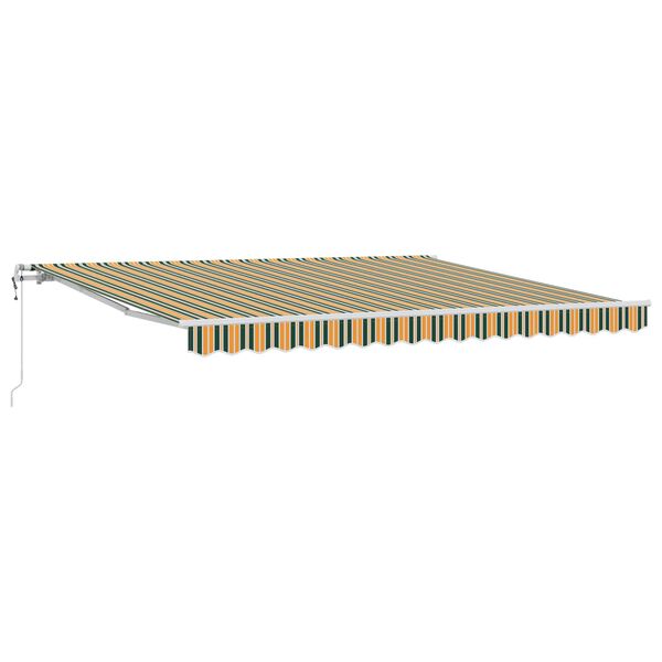 vidaXL Auvent R&eacute;tractable Vert et jaune 400 &times; 300 cm tissu