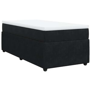 vidaXL Sommier &agrave; lattes de lit et matelas Noir 80x200 cm Velours