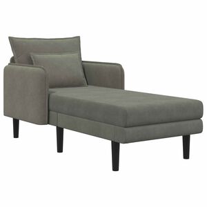 vidaXL Grande m&eacute;ridienne Gris clair Tissu en velours c&ocirc;tel&eacute;