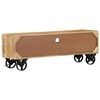 vidaXL Meuble TV avec roues 110x30x37 cm Bois de manguier brut
