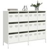 vidaXL Buffet blanc 135x39x103,5 cm acier laminé à froid