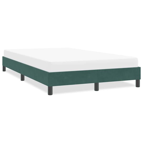 vidaXL Cadre de lit sans matelas vert fonc&eacute; 120x210 cm velours
