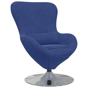 vidaXL Fauteuil &oelig;uf Bleu police Velours