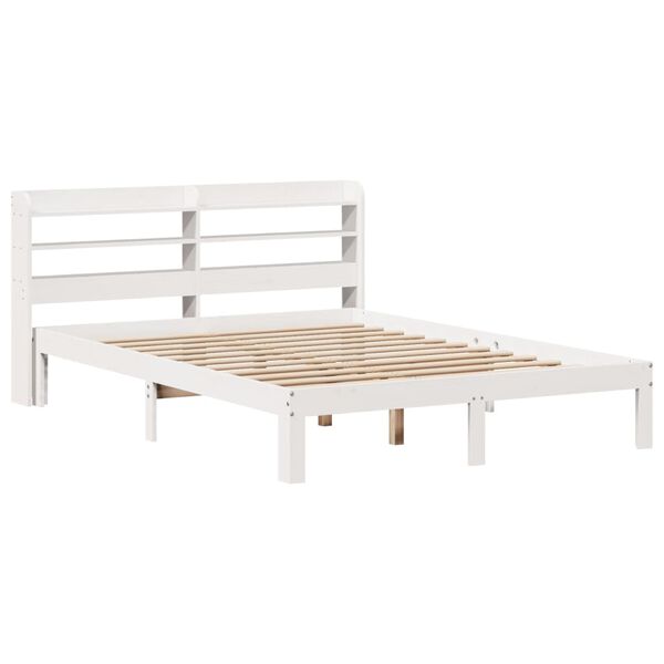 vidaXL Cadre de lit avec t&ecirc;te de lit sans matelas blanc 120x190 cm