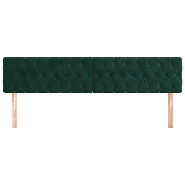 vidaXL T&ecirc;tes de lit Vert fonc&eacute; 180x7x78/88 cm Velours