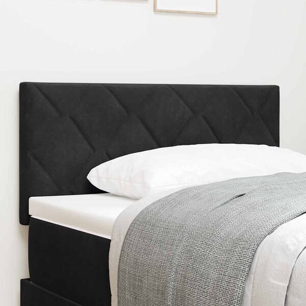 vidaXL T&ecirc;te de lit avec t&ecirc;te de lit Noir 90 cm Velours
