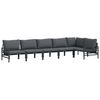 vidaXL Ensemble de canap&eacute; de jardin 6 pc Noir Acier