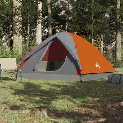vidaXL Tente de camping à dôme 3 personnes orange imperméable
