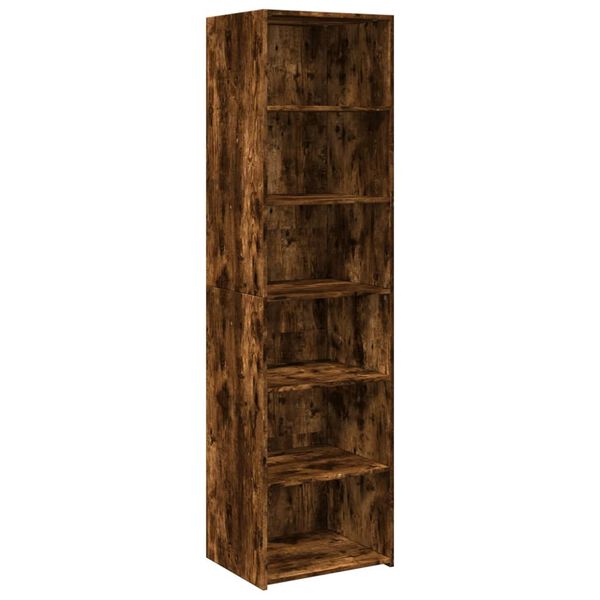 vidaXL Buffet haut chêne fumé 50x41x185 cm bois d'ingénierie
