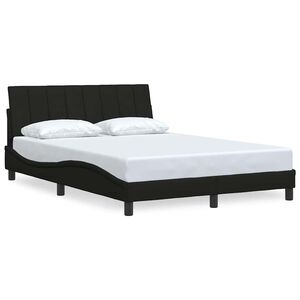 vidaXL Cadre de lit sans matelas Hanko noir 140x190 cm tissu