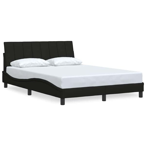 vidaXL Cadre de lit sans matelas Hanko noir 140x190 cm tissu