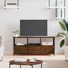 vidaXL Meuble TV ch&ecirc;ne marron 102x33x45 cm bois d'ing&eacute;nierie et fer