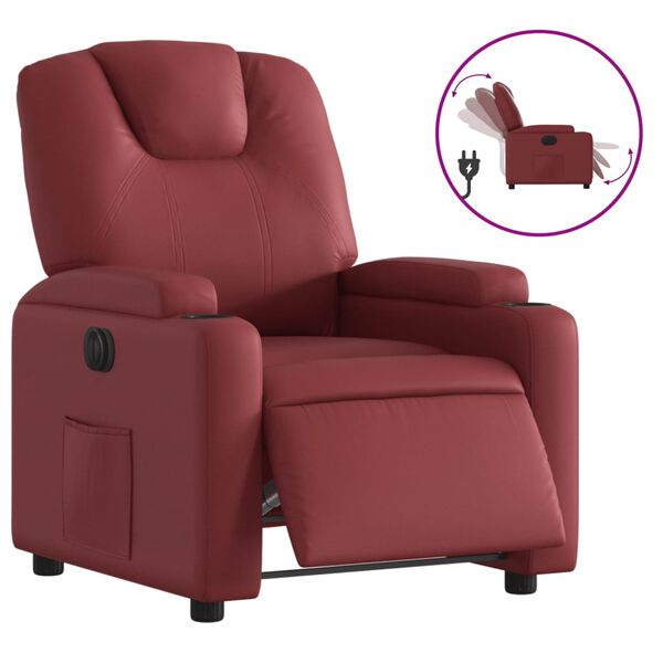 vidaXL Fauteuil inclinable &eacute;lectrique Rouge bordeaux Similicuir