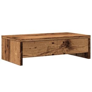 vidaXL Support de moniteur avec tiroirs vieux bois bois d'ing&eacute;nierie