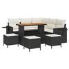 vidaXL Ensemble de canap&eacute; de jardin 9 pc Noir polyrotin