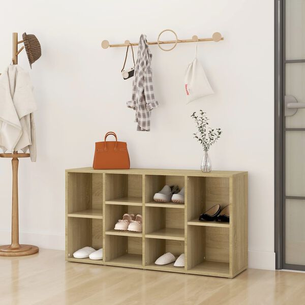 vidaXL Banc à chaussures Chêne sonoma 103x30x55 cm Bois d’ingénierie