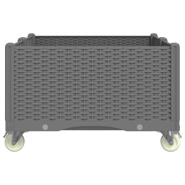 vidaXL Jardini&egrave;re &agrave; roulettes gris clair 100x80x54 cm PP